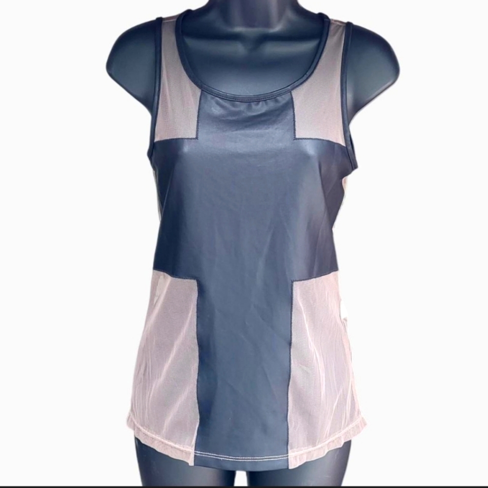 Stylish Black and Sheer Mesh Women's Top
